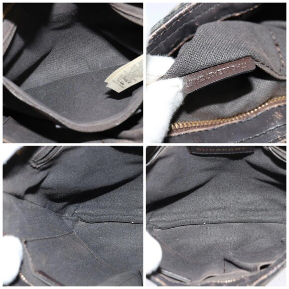 BURBERRY Nova Check Shoulder Bag PVC Beige Gold Auth ep8752 - Picture 15 of 16